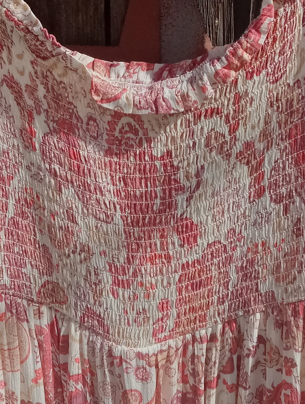 NWOT Maurices Paisley Smocked Mini Dress, Pink/White Combo, L - Picture 4 of 7
